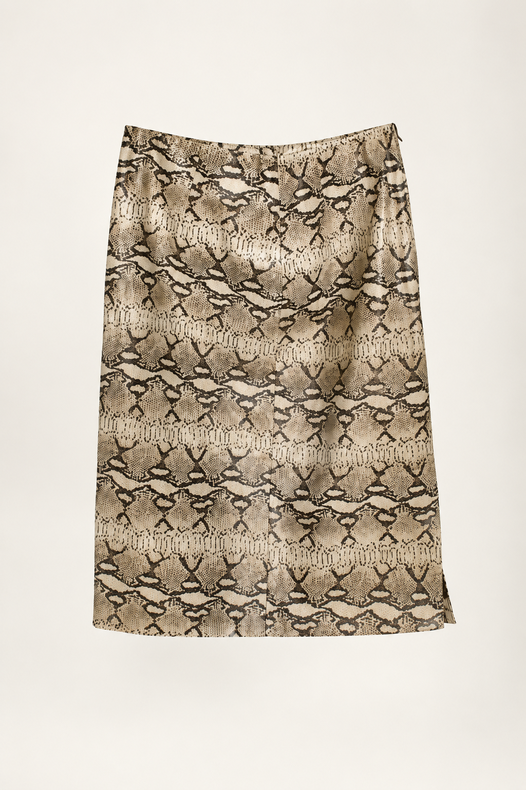 Vintage Snake-Embossed Leather Pencil Skirt