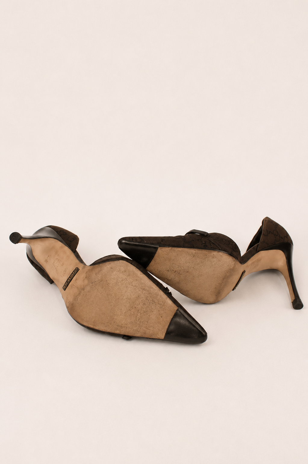 Gucci — Vintage Black GG Monogram Canvas D'Orsay Pump