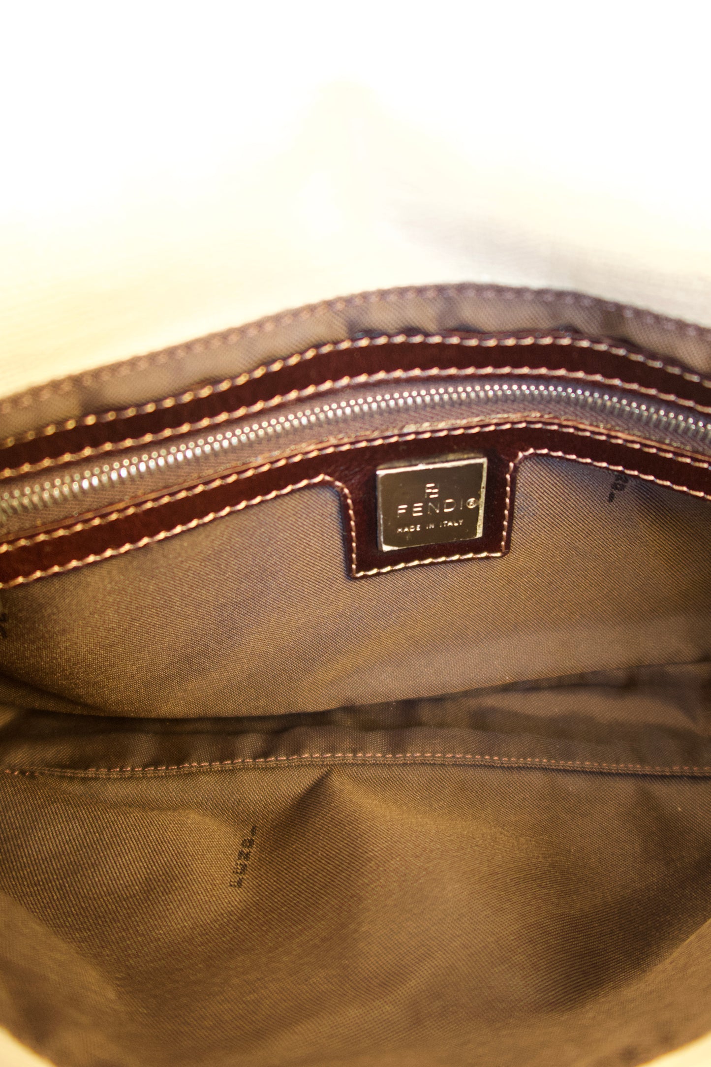 Fendi — Vintage Cream Canvas Baguette