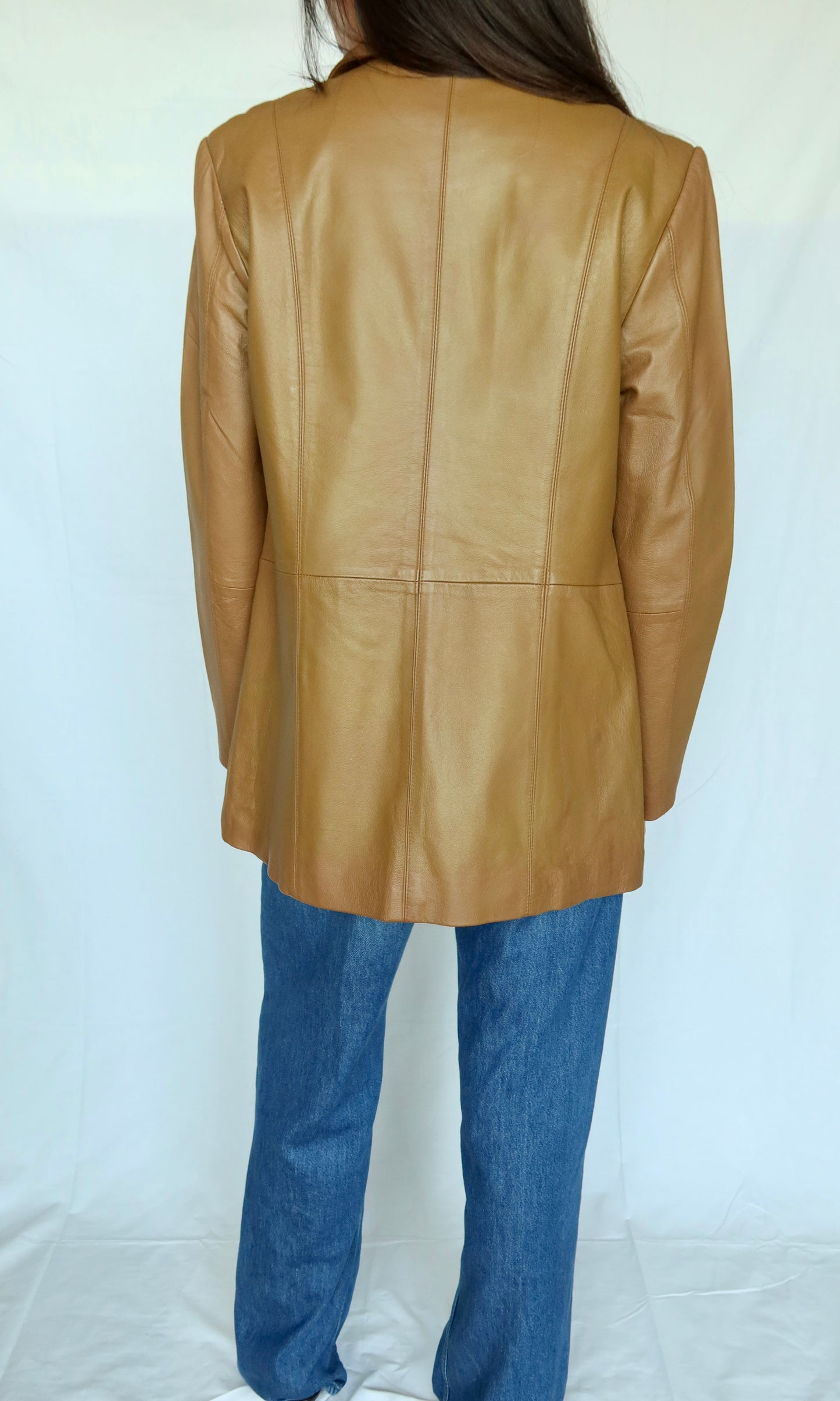 Vintage Cognac Leather Blazer