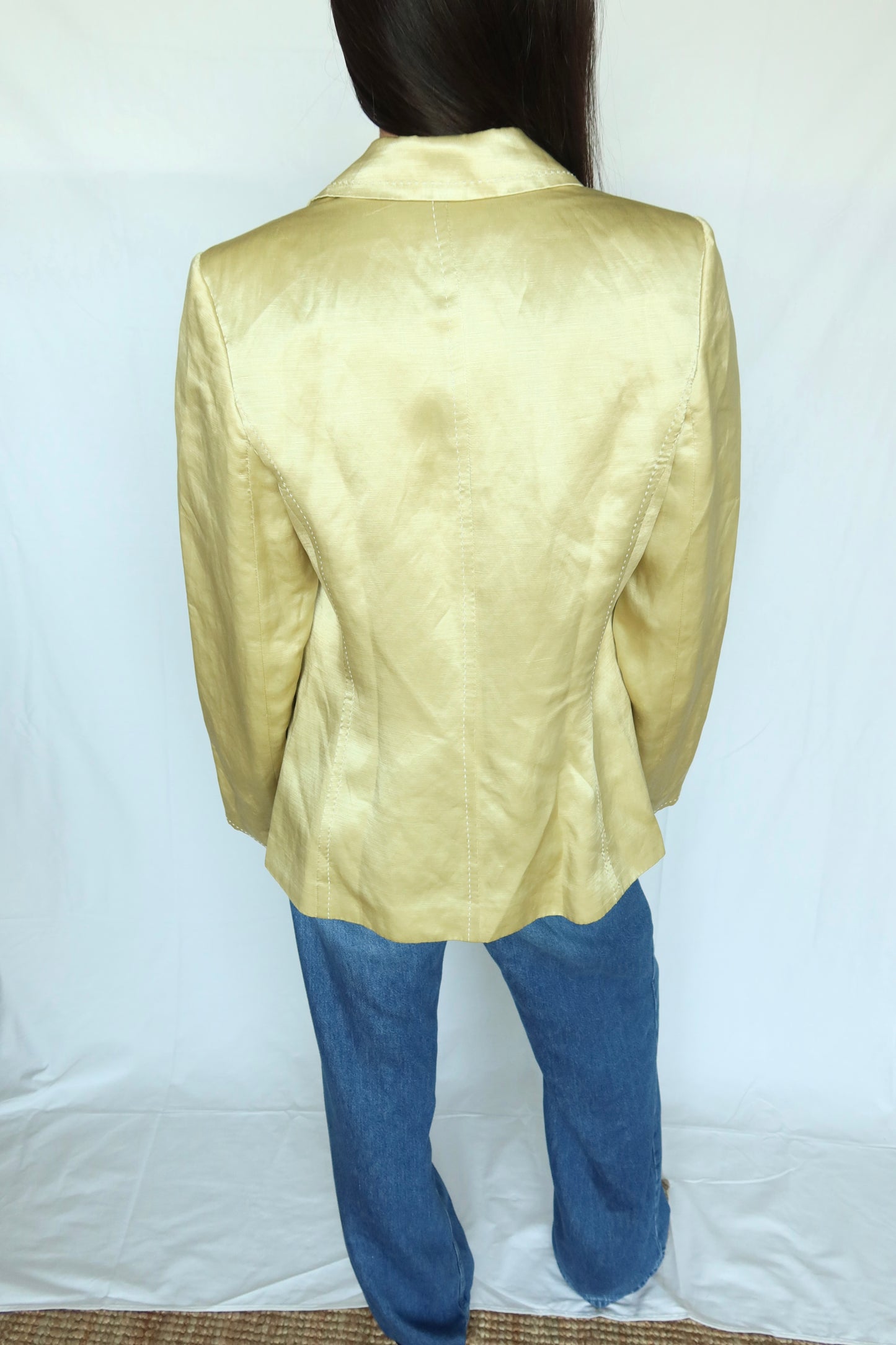 Vintage Gold Silk & Linen Blazer