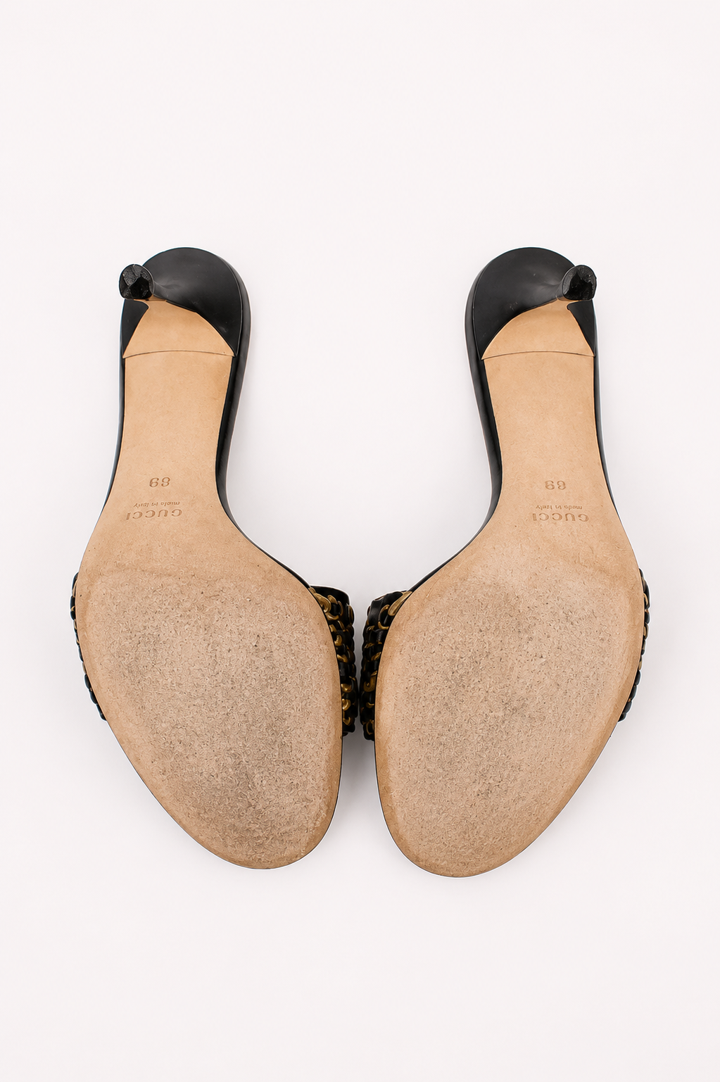 Gucci by Tom Ford — F/W 2002 Silk GG Monogram Braided Kitten Heel