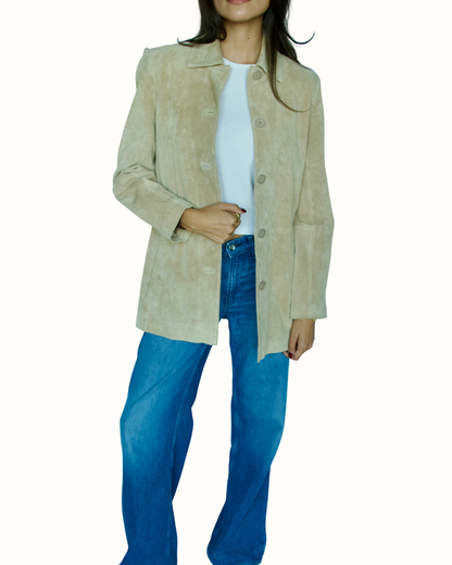 Vintage Suede Jacket, Patch Pockets
