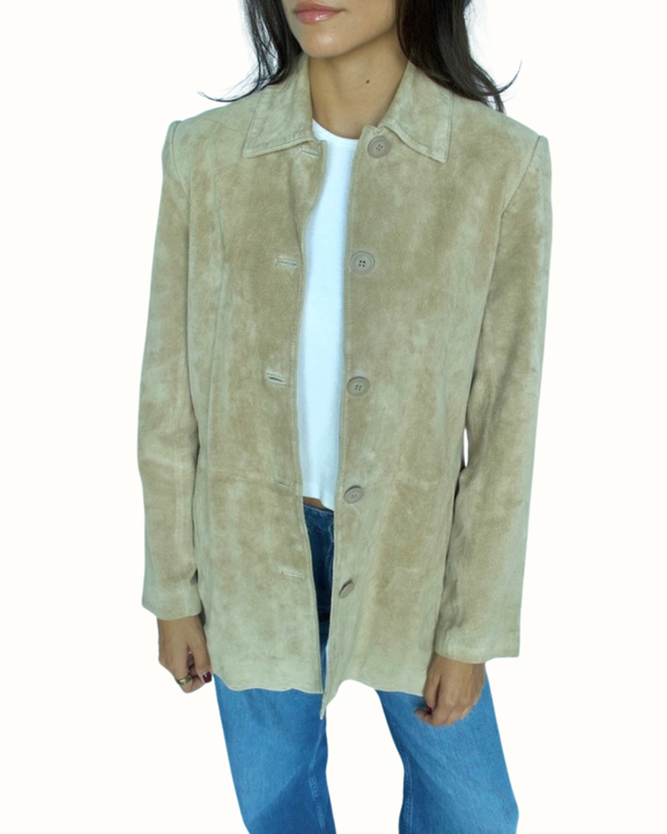 Vintage Suede Jacket, Patch Pockets