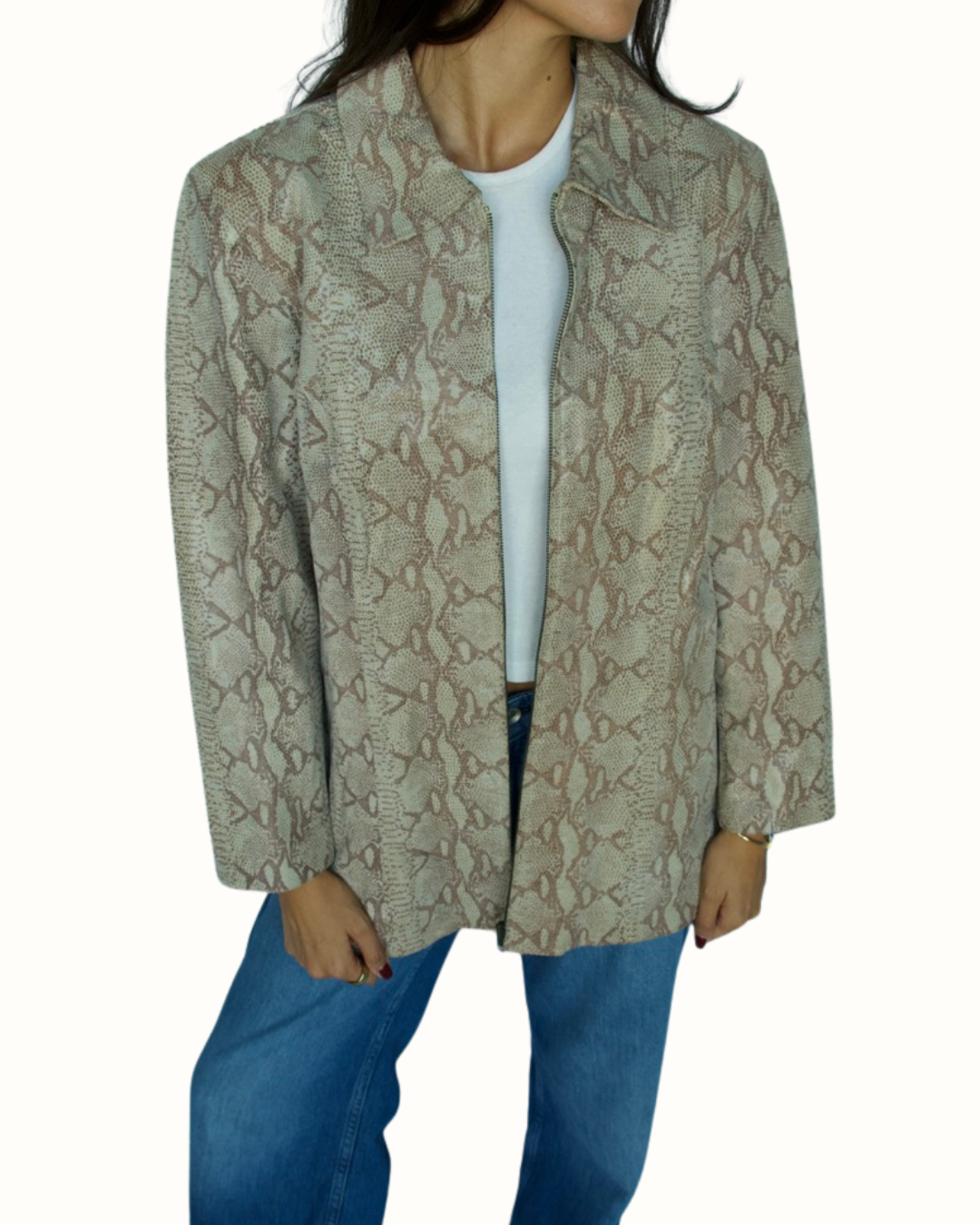 Vintage Snakeskin Leather Jacket