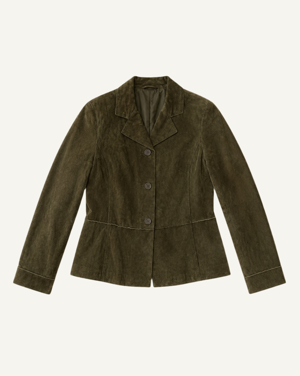 Vintage Olive Suede Blazer