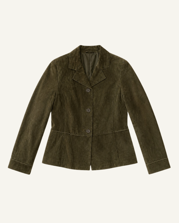 Vintage Olive Suede Blazer