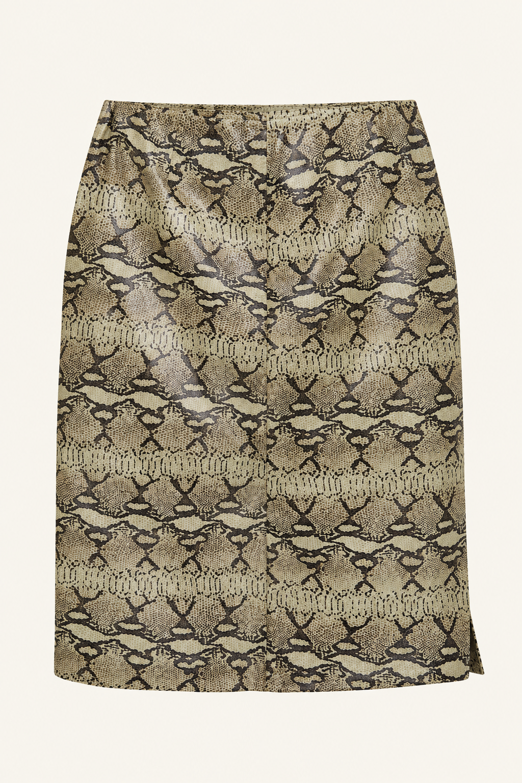 Vintage Snake-Embossed Leather Pencil Skirt