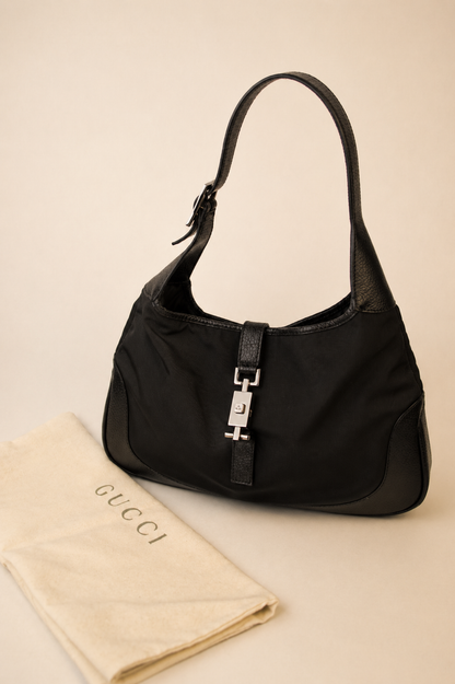 Gucci — Vintage Black Nylon Jackie Shoulder Bag