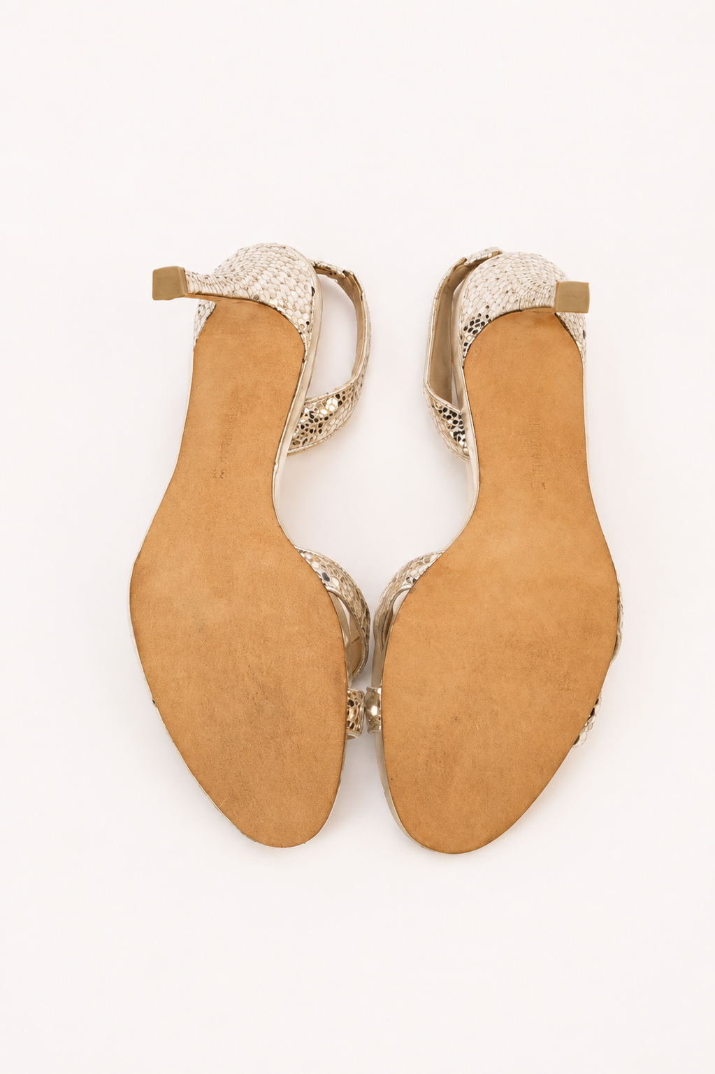 Manolo Blahnik — Silver Sequin Crossover Strap Slingback Sandal