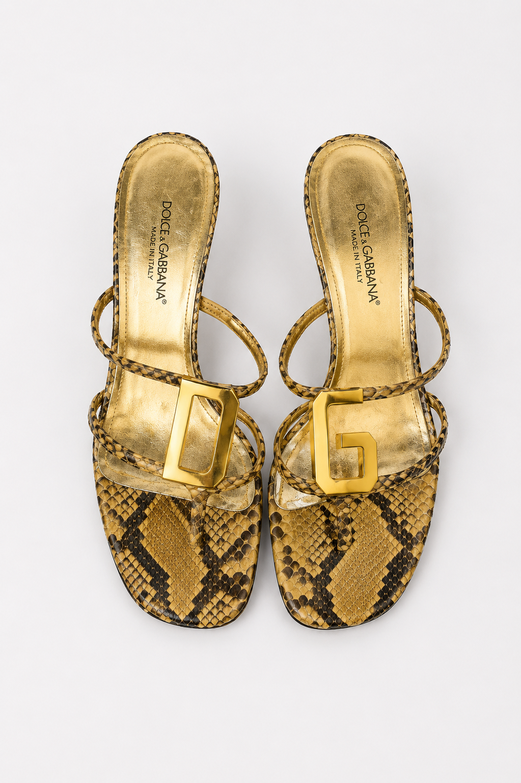 Dolce & Gabbana — Vintage Python DG Logo Kitten Heel