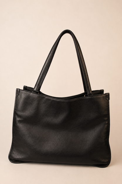 Gucci — Vintage Black Leather Horsebit Tote