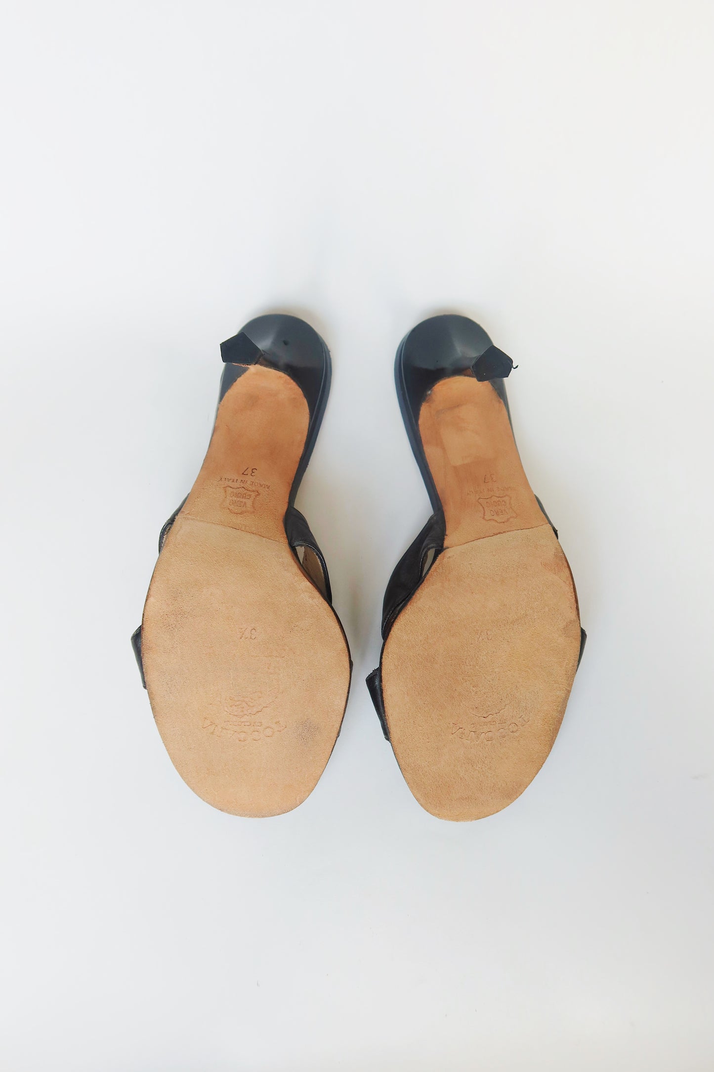 Jimmy Choo London — Black Leather Bow Knot Mule Heel