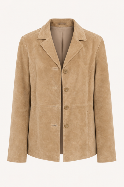 Vintage Tan Suede Longline Jacket