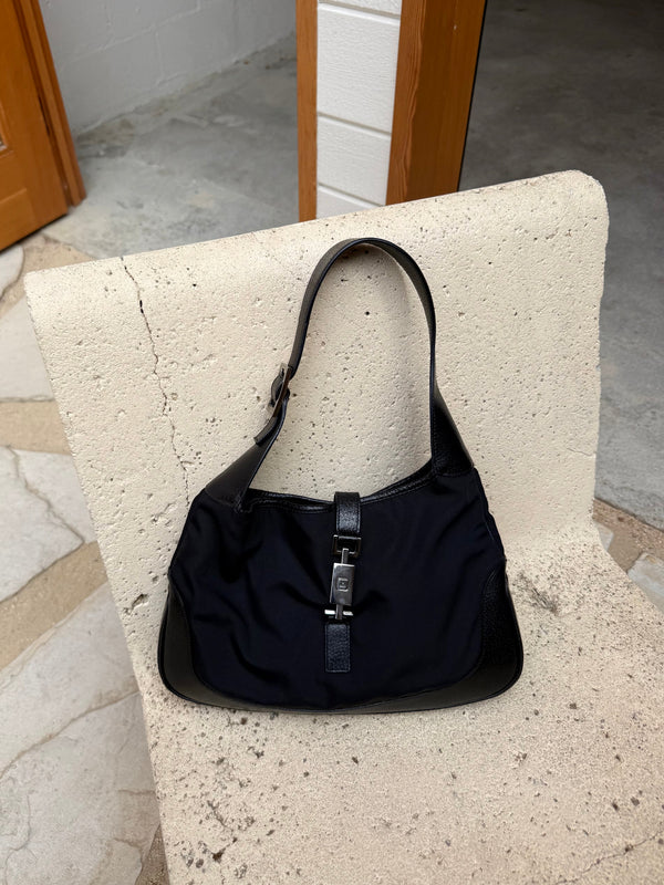 Gucci — Vintage Black Nylon Jackie Shoulder Bag