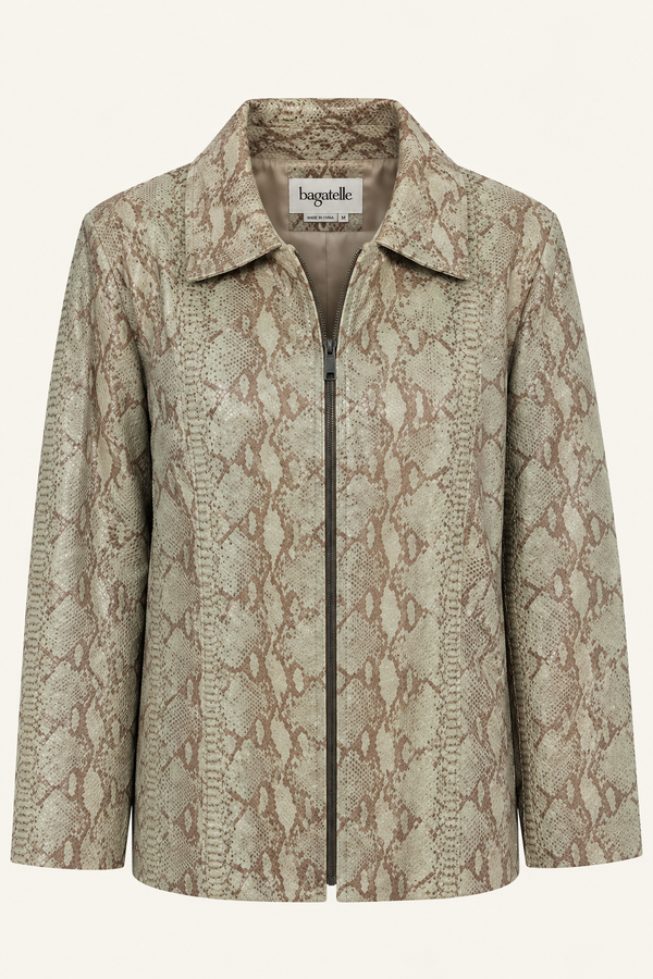 Vintage Snakeskin Leather Jacket