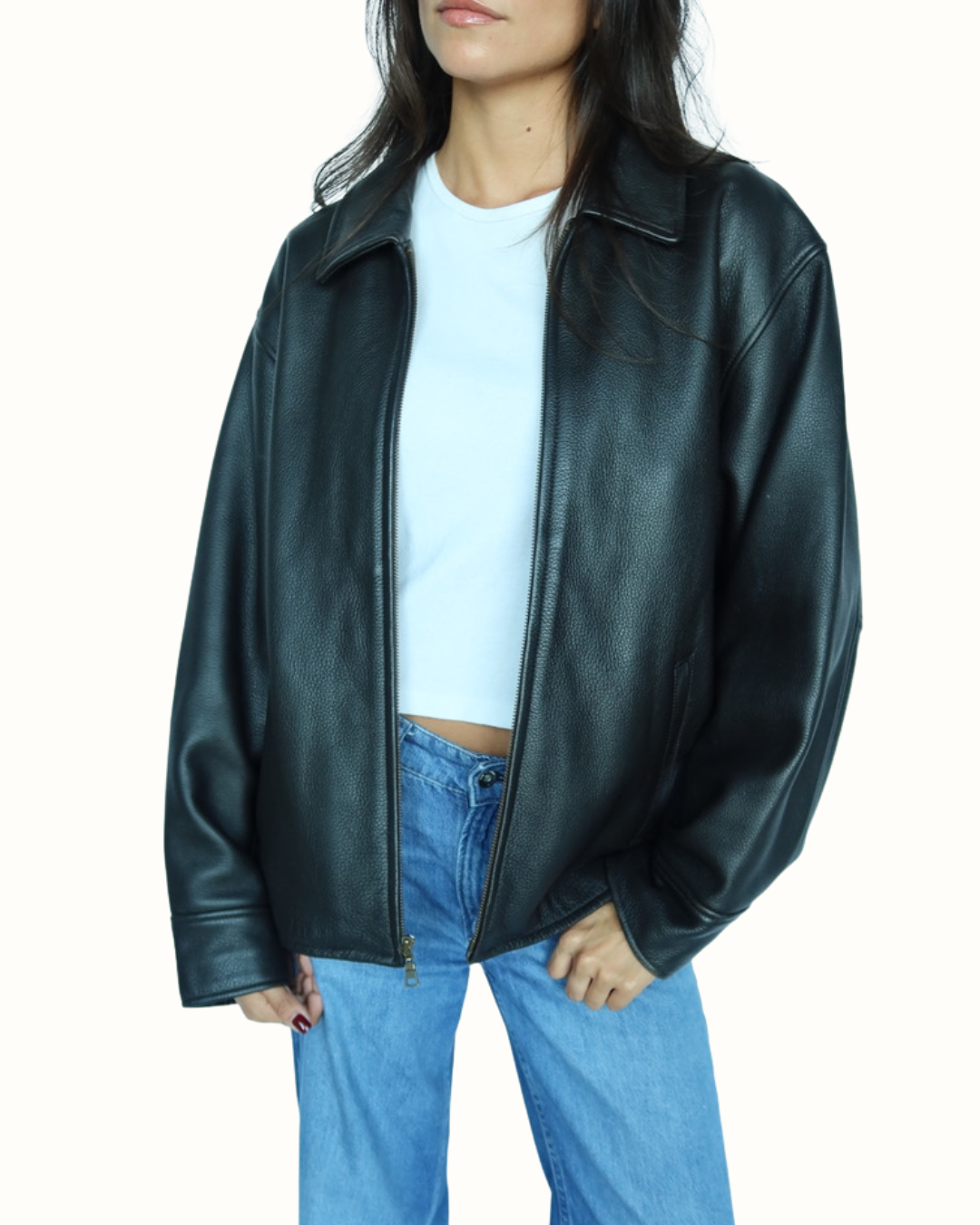 Vintage Oversized Leather Jacket