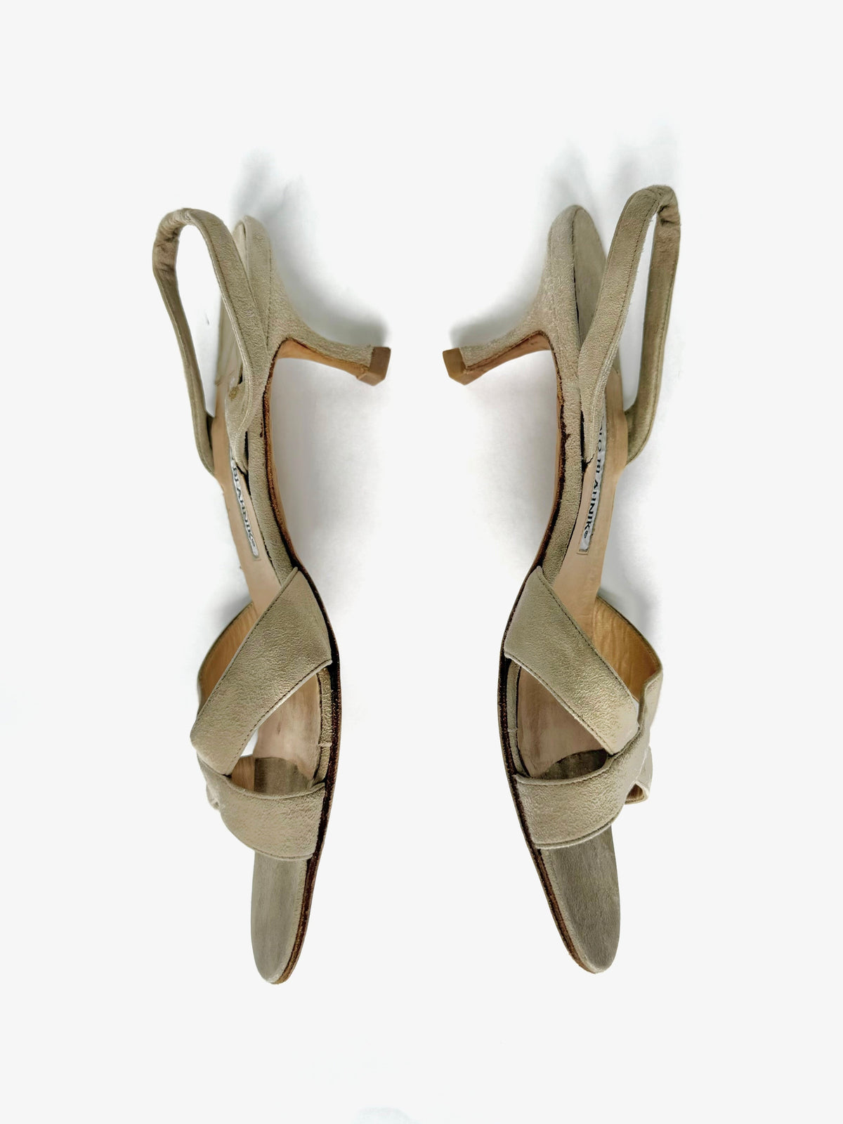 Sand Suede Crossover Slingback Sandal