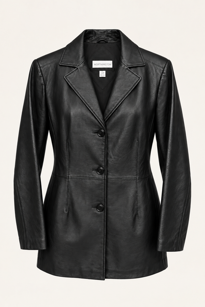 Vintage Long Leather Blazer