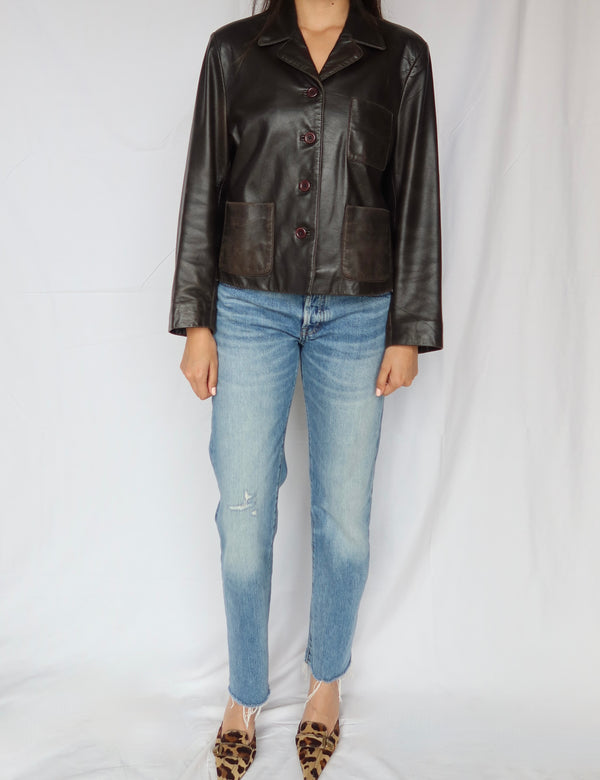 Deep Espresso Leather Jacket