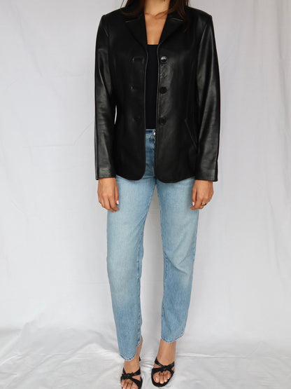 Black Leather Blazer