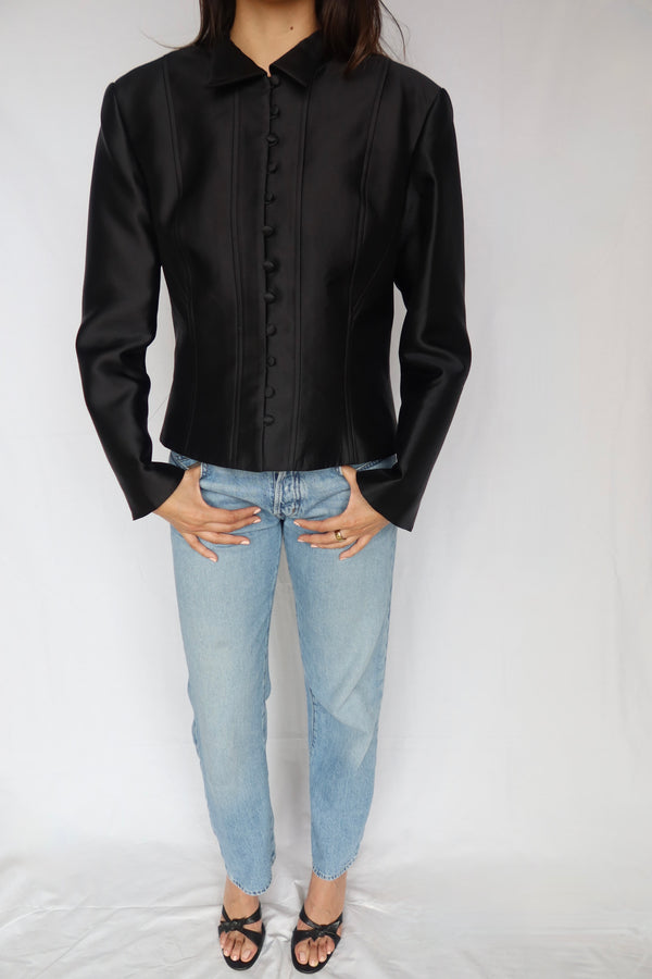 Silk Button-Up Jacket