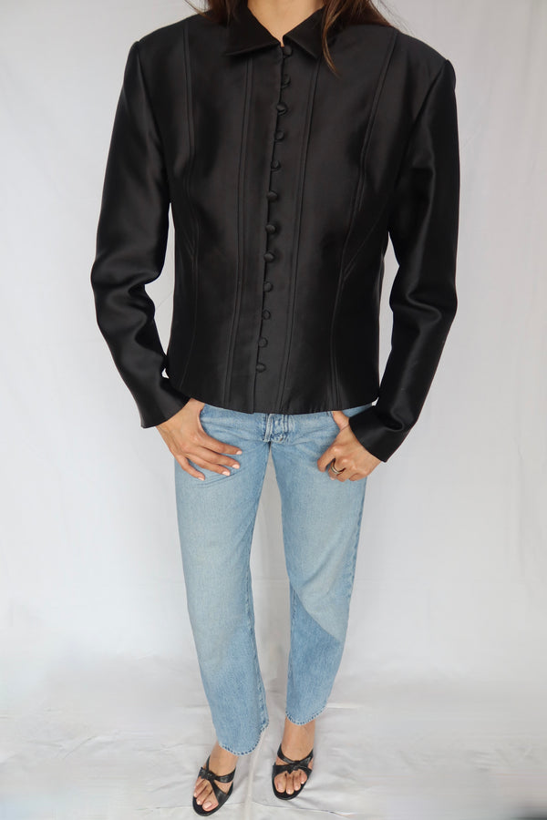 Silk Button-Up Jacket