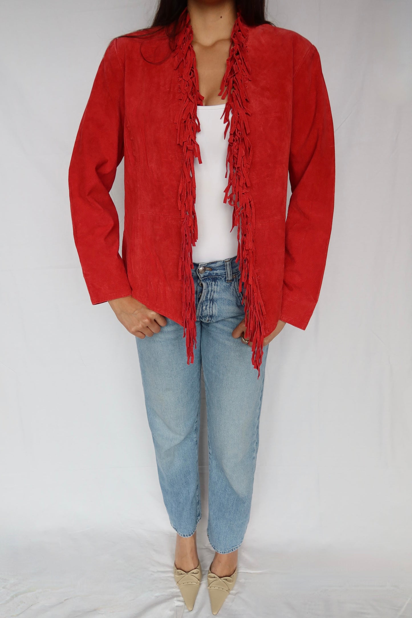Red Suede Fringe Jacket