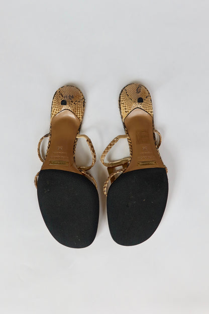 Dolce & Gabbana — Vintage Python DG Logo Kitten Heel Mules