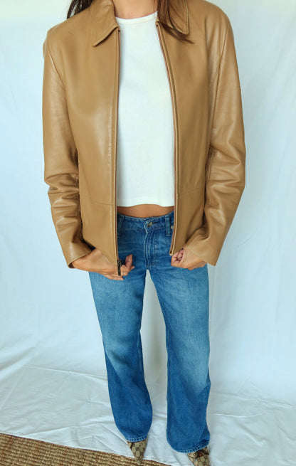 Vintage Tan Leather Jacket