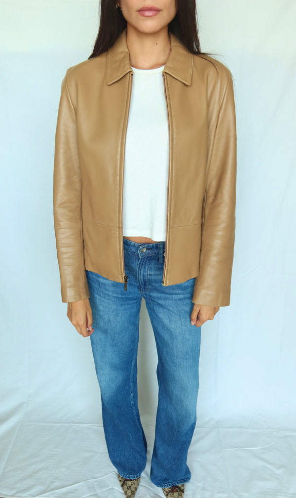 Vintage Tan Leather Jacket