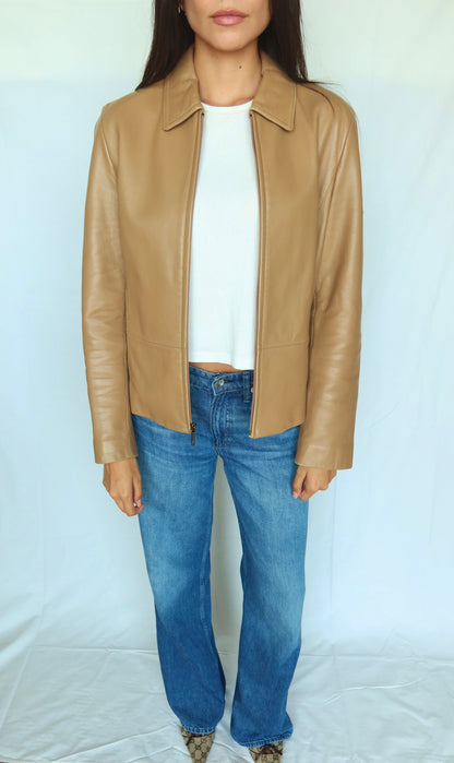 Vintage Tan Leather Jacket