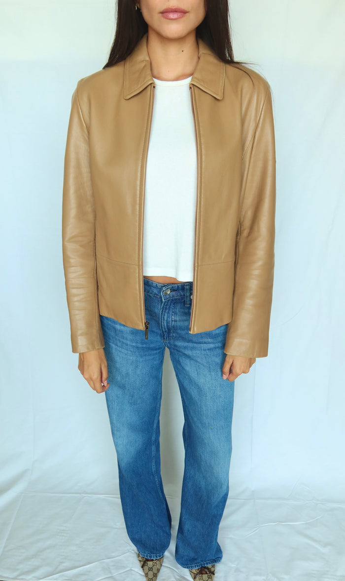 Vintage Tan Leather Jacket