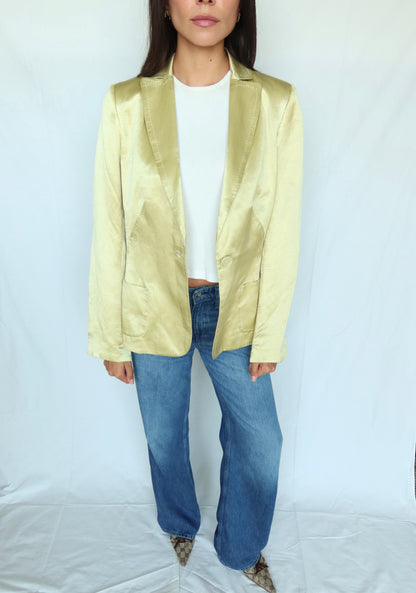 Vintage Gold Silk & Linen Blazer