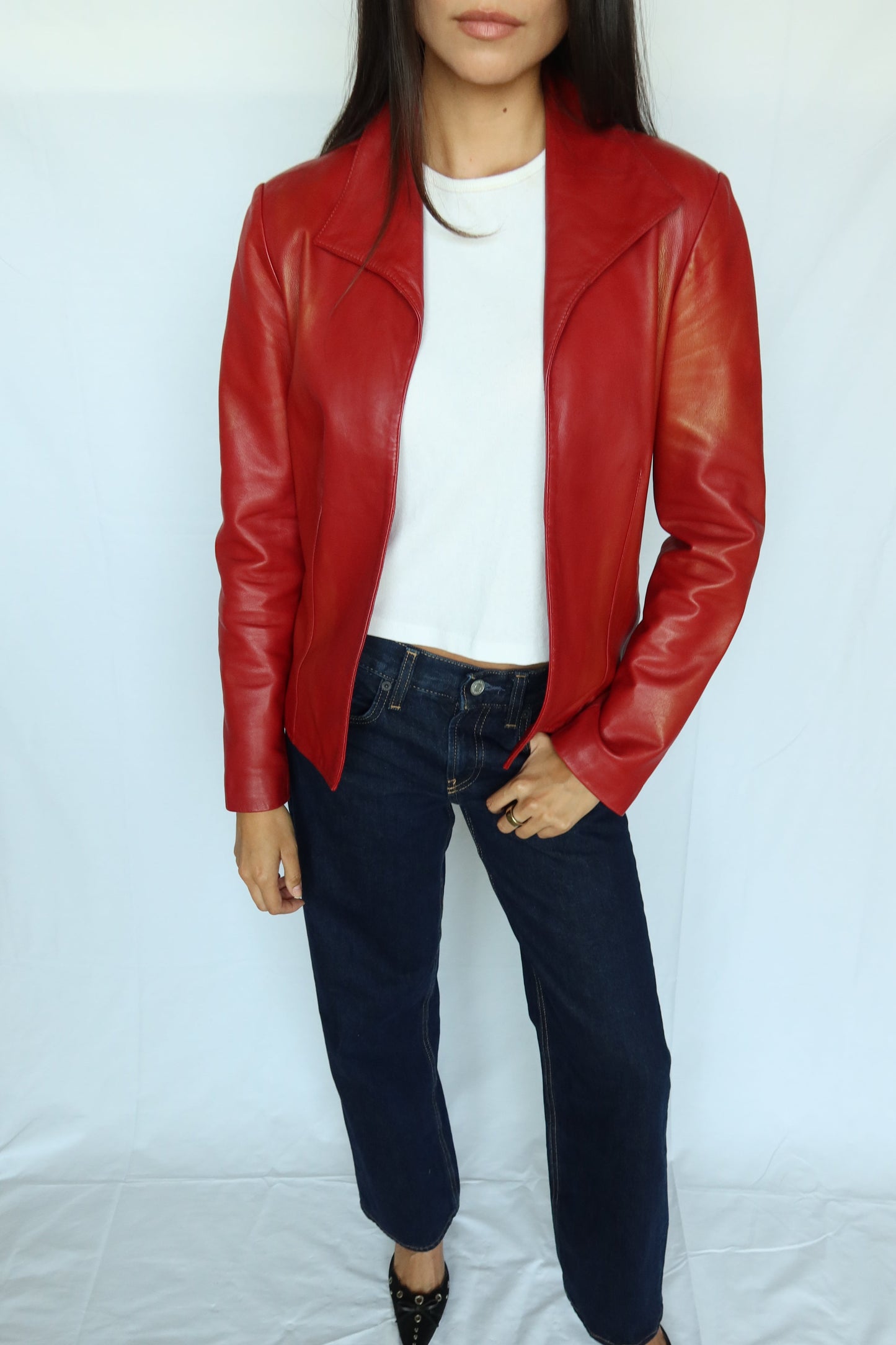 Vintage Red Leather Jacket