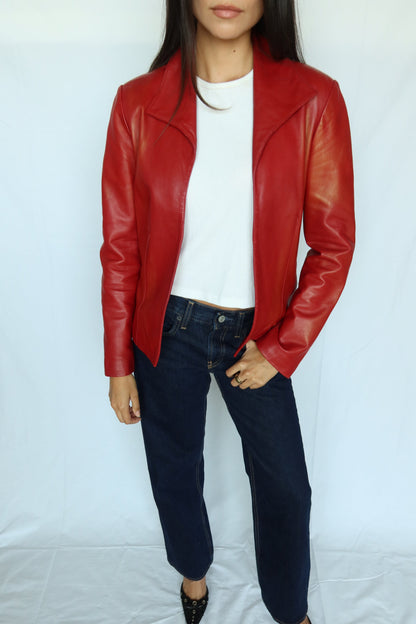 Vintage Red Leather Jacket