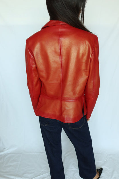 Vintage Red Leather Jacket