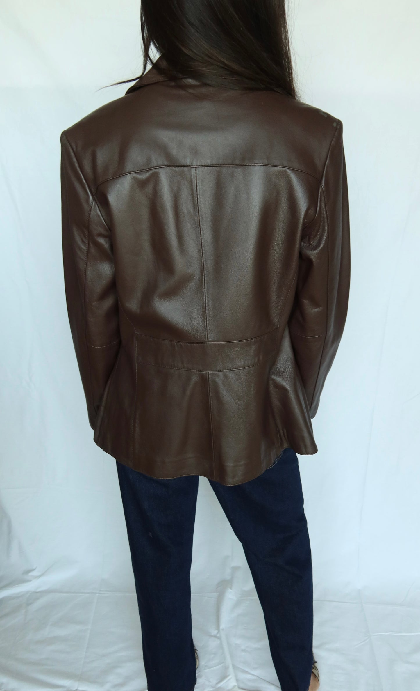 Vintage Espresso Leather Blazer