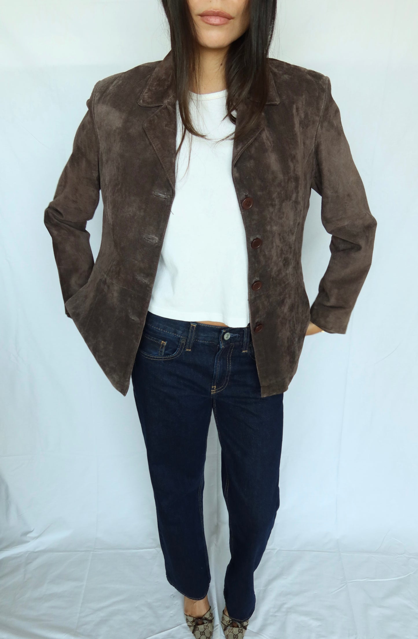 Vintage Brown Suede Blazer