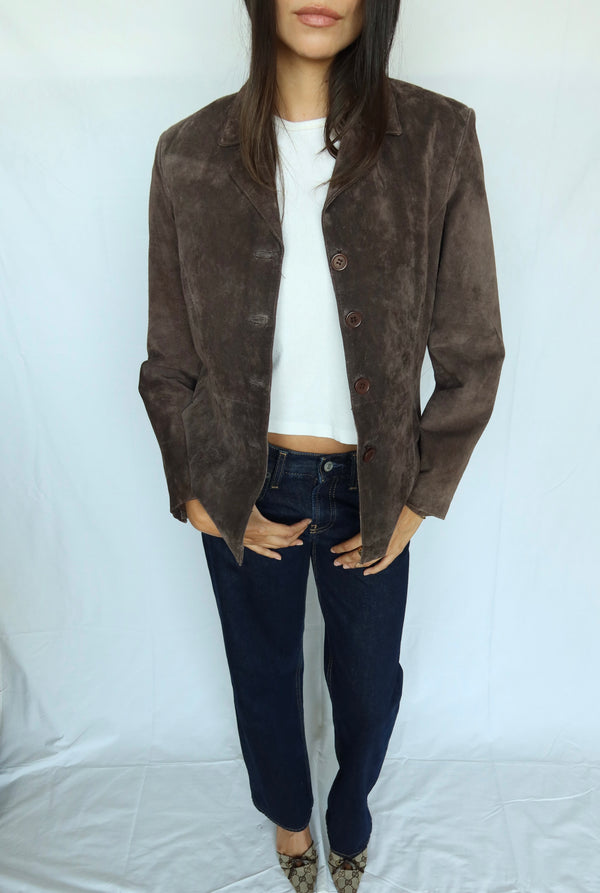 Vintage Brown Suede Blazer