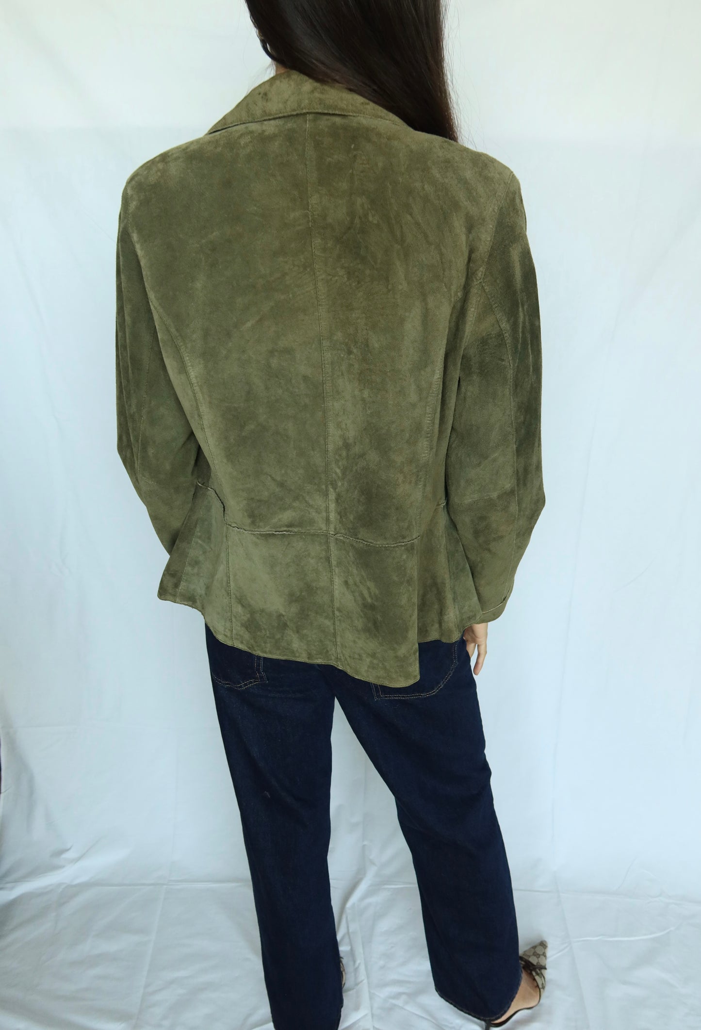 Vintage Olive Suede Blazer