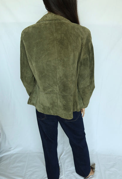 Vintage Olive Suede Blazer