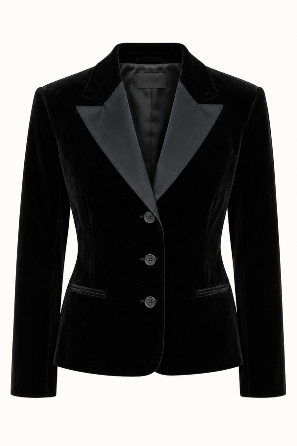 Ralph Lauren — Vintage Black Velvet Tuxedo Blazer