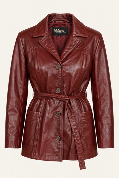 Vintage Burgundy Leather Jacket