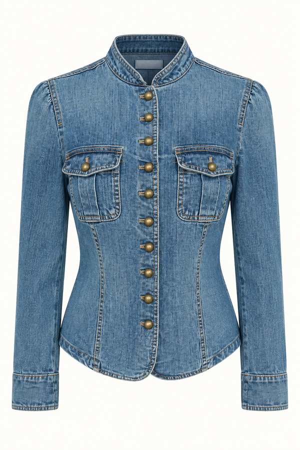 Lauren Ralph Lauren — Vintage Denim Band Collar Jacket