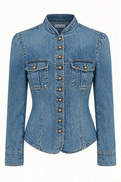 Lauren Ralph Lauren — Vintage Denim Band Collar Jacket