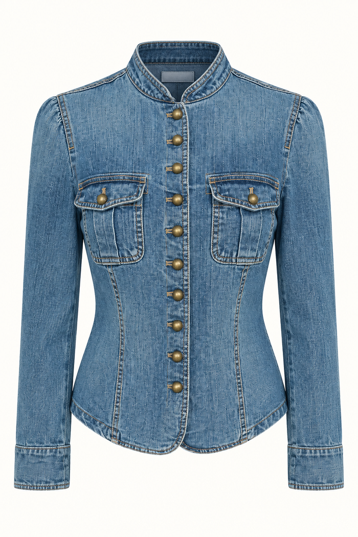 Lauren Ralph Lauren — Vintage Denim Band Collar Jacket