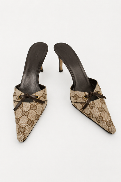 Gucci GG Canvas Bow Mule
