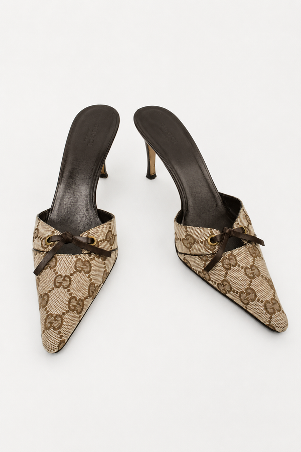 Gucci GG Canvas Bow Mule