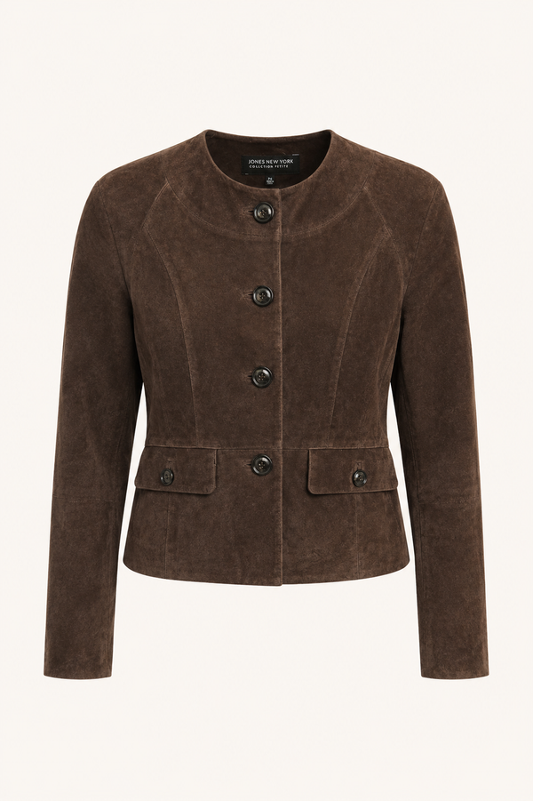 Vintage Brown Suede Cropped Blazer